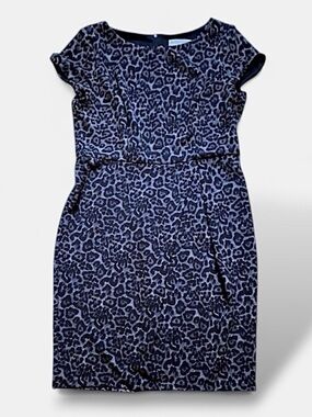 Guillaume Women’s Dress Size Large Animal Print Black & Grey Capped Sleeves